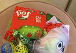 Christmas cat hamper of toys