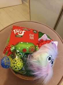 Christmas cat hamper of toys