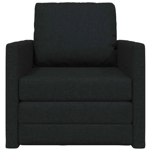 Folding Sofa Bed Black 74 x 77 x 81 cm Fabric