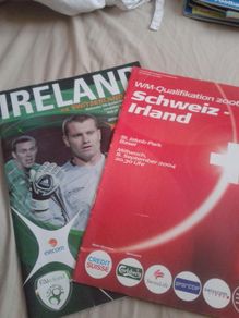 Ireland v Switzerland match programmes