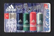 1998 Ireland 20 unit Adidas body sprays for both men and women (Schlumberger SC7) Call Card Used