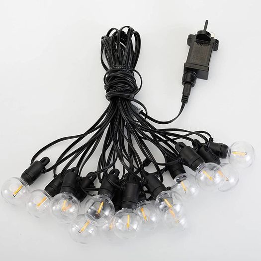 37FT Led Outdoor Garden String Lights, Waterproof Safety Voltage Festoon Lights with 15 pcs Shatterproof LED Globe Bulb Lights for Christmas Wedding Party Backyard Patio Cafe (FREE SHIPPING)