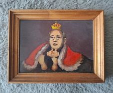 Vintage Oil Painting portrait on board signed and dated by the artist