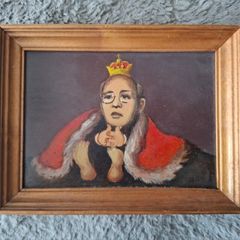 Vintage Oil Painting portrait on board signed and dated by the artist
