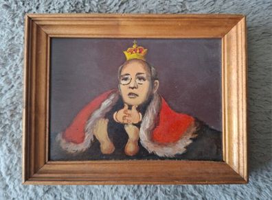 Vintage Oil Painting portrait on board signed and dated by the artist