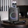VS-275 Karaoke Machine with 2 Wireless Microphones, Portable Bluetooth Speaker with phone holder, 60w Speaker, Light Effects, Records Singing, TWS, AUX Image 4