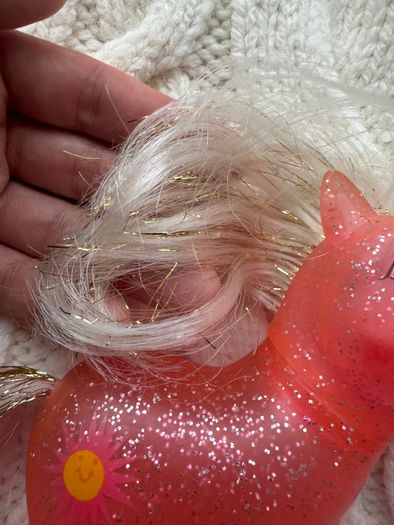 1984 Hasbro G1 Vintage My Little Pony Sunspot Sparkle Orange Glitter Pink Used PLease look at the pictures