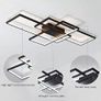 LED Ceiling Light, 45W Modern Dimmable Ceiling Lighting, Square Ceiling Lamp with Remote Control for Living Room Dining Room Bedroom, 2700-6500K Close to Ceiling Light Fixture (Black, 80CM) Image 3