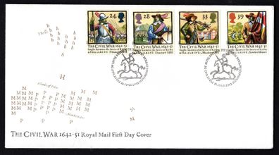 1992 Great Britain 350th Anniversary of the Civil War Commemorative Stamps Royal Mail Addressed First Day Cover (FDC)