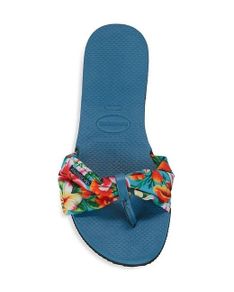 Saint Tropez Havaianas Flip Flops in Blue Floral Print