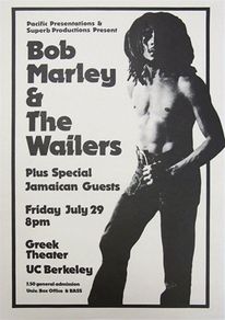 Bob Marley & The Wailers Greek Theater 1977 Poster