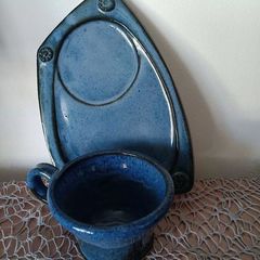 Vintage Pottery Cup and Plate