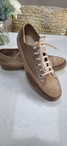 ILSE JACOBSEN Hornbaek nude leather lace-up flats Sz 40 (Fit 7.5-8UK) - Bnwot Rrp 95
