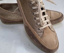 ILSE JACOBSEN Hornbaek nude leather lace-up flats Sz 40 (Fit 7.5-8UK) - Bnwot Rrp 95