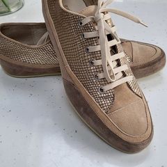 ILSE JACOBSEN Hornbaek nude leather lace-up flats Sz 40 (Fit 7.5-8UK) - Bnwot Rrp 95