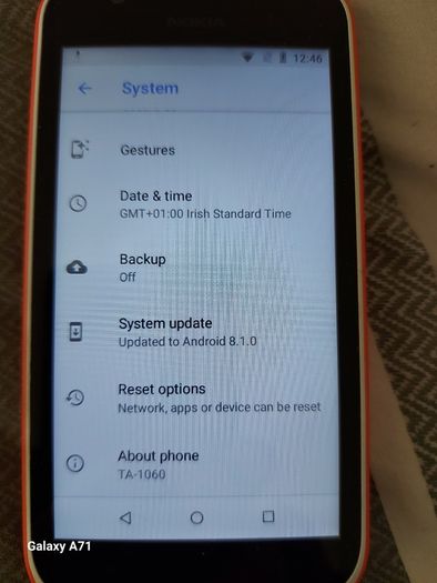 Nokia 1 Mobile Phone, Model TA-1060, 8GB, in excellent condition