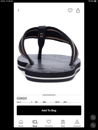 Coach Women's Zoe Webbed Flip Flops