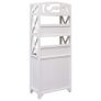 Bathroom Cabinet White and Grey 46x24x116 cm Paulownia Wood Image 5