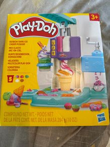 Rainbow swirl ice cream playset play-doh art and craft