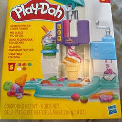 Rainbow swirl ice cream playset play-doh art and craft