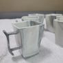 Stylish Modern Porcelain China Square 55 Piece Dinner Set, Marble Grey, Dinnerware, Dinner Party Set. Plates, Cups Mugs Bowls Egg Cups Image 8