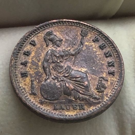 victoria 1/2 penny token