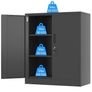 Metal Storage Cabinet with Locking Doors and 2 Adjustable Shelves, Small Lockable Storage Cupboard for Home Office Garage Black Image 4