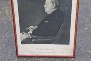 Midcentury Signed Winston Churhill Lithograph