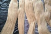 Blond hair extensions