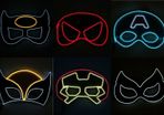 Halloween LED Neon Eye Mask Costume Light Up Kids Happy Birthday Party EL Masks