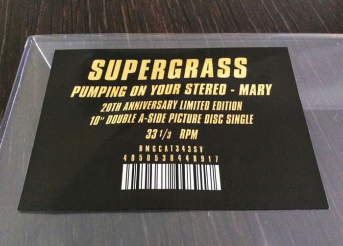 Supergrass - Pumping On Your Stereo Limited Edition 20th Anniversary Record Store Day 10" Vinyl Picture Disc Single