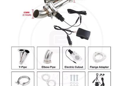 2.5" 63mm Stainless Steel Exhaust Cutout Electric Exhaust Muffler Valve Y Pipe With 2 Wireless Remote Control Universal