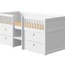 FLEXA Freja Mid-height Bed with Ladder + Built-in Storage | White Image 5