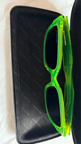 Balenciaga green sunglasses with case