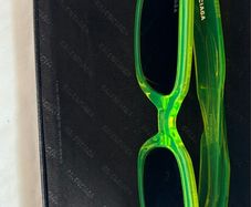 Balenciaga green sunglasses with case