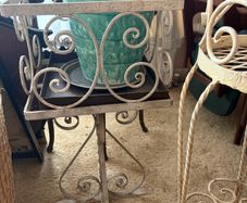 Set of 3 Vintage Wrought Iron Plant Stands / Pot Holders