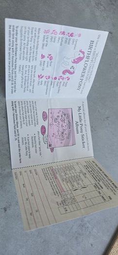 Pamphlet 2 Leaflet HTF Collector Sheet for Birthflower Ponies US version 1984 MLP G1 My Little Pony