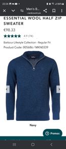 Barbour Mens Wool Sweater Jumper