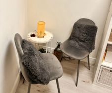 Modern Dining Set 2 Chairs + Side Table + 2 Cushions