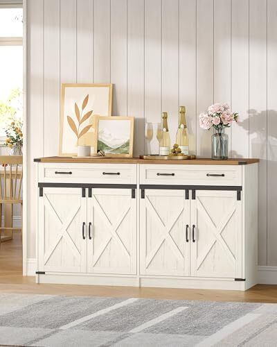Sideboard, Buffet Cabinet with 2 Drawers, 4 Doors