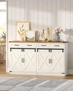 Sideboard, Buffet Cabinet with 2 Drawers, 4 Doors