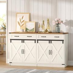 Sideboard, Buffet Cabinet with 2 Drawers, 4 Doors