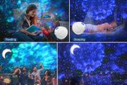Bluetooth speaker with LED Projection Lamp Galaxy Star Projector Night Light Lamp Ocean Starry Nebula/ Laser Star/ Moon Projection, USB Charging, for Wedding, Party, Kids Room, Birthday