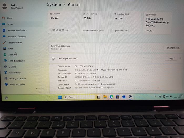 Dell Latitude 7420 2-in-1,i7 Cpu (11th gen), 32 GB Ram, 512 GB Storage (SSD).