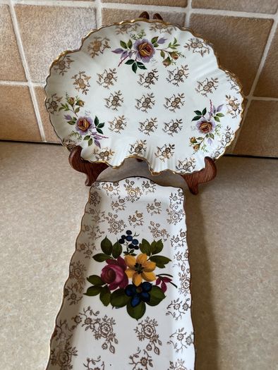 James Kent Sandwich Tray & Leaf shaped serving Dish