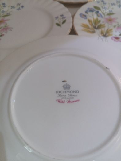 6 x side plates Richmond Bone China  'Wild Anemone'
