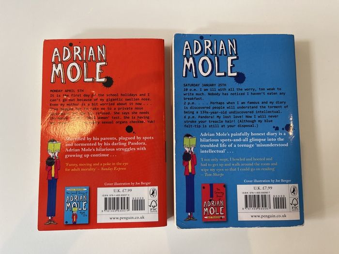 Adrian Mole Books x2 - Sue Townsend