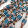 Antique Venetian Style Deep Teal Blue Glass Beads Necklace Image 2