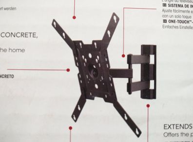 High Quality Full Motion Wall Mount/Bracket for 22" - 46", Made in USA