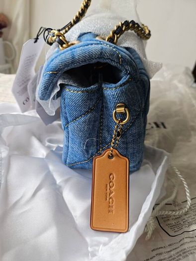 coach quilted denim tabby bag